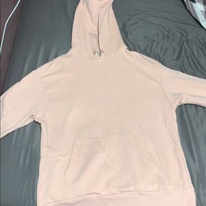 light pink pullover hoodie